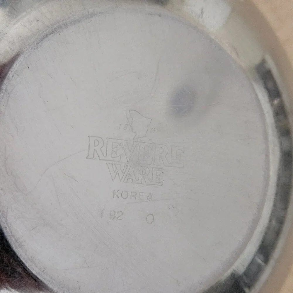 RARE VINTAGE REVERE WARE STAINLESS STEEL O RING MIXING STORAGE BOWL & LID